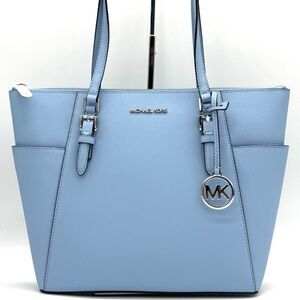 Michael Kors Large Charlotte TZ Tote Bag Light Sky Blue